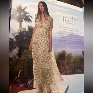 Johnny Was Cream and Black Maxi Dress